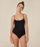 Bodi de algodón y elastano de mujer negro BLACK