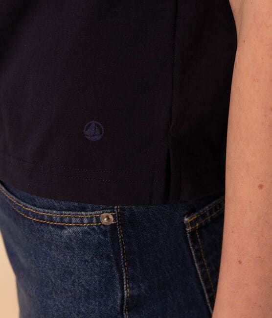 Camiseta LE BOXY de algodón para mujer azul SMOKING
