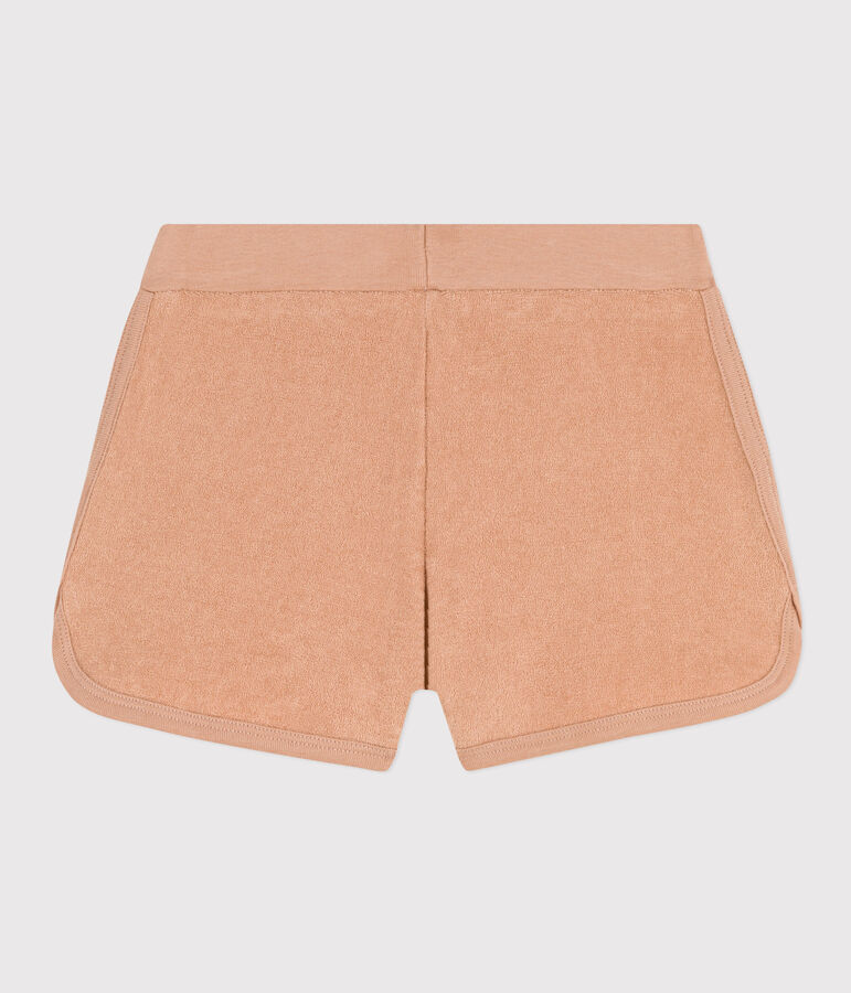 Shorts de rizo para ni&ntilde;a beige