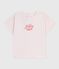Camiseta lisa de manga corta de algodón para bebé rosa FLEUR