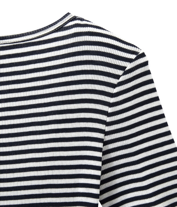 Body de algod&oacute;n de efecto segunda piel para mujer azul/blanco