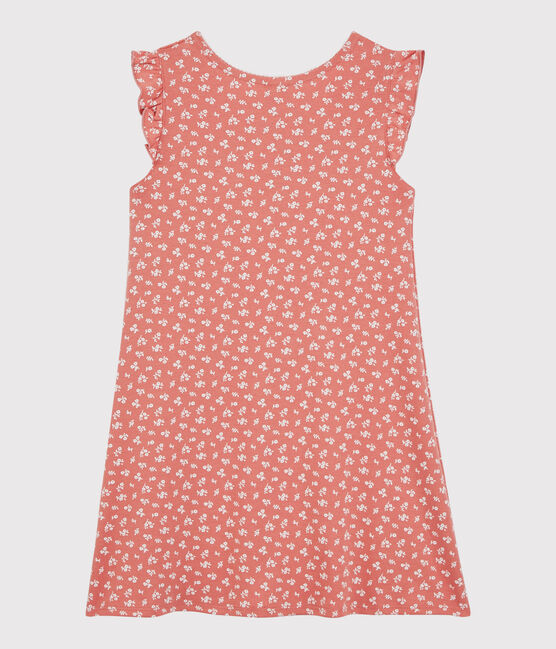 Camisón con flores de algodón de niña rosa PAPAYE/ MARSHMALLOW