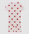 Pijama corto de algodón de niña con corazones blanco MARSHMALLOW/rojo TERKUIT