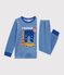 Pijama infantil de terciopelo con estampado de Par&iacute;s azul