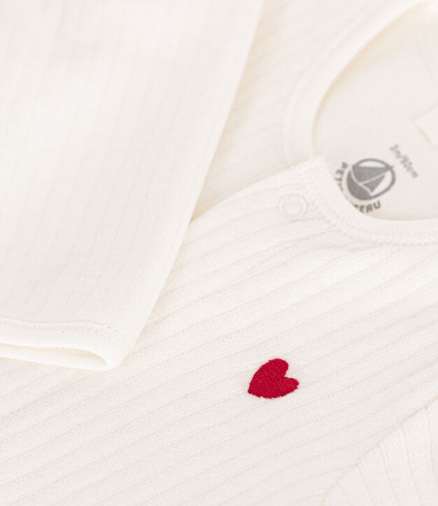 Pijama de Terciopelo unisex con Body liso integrado blanco
