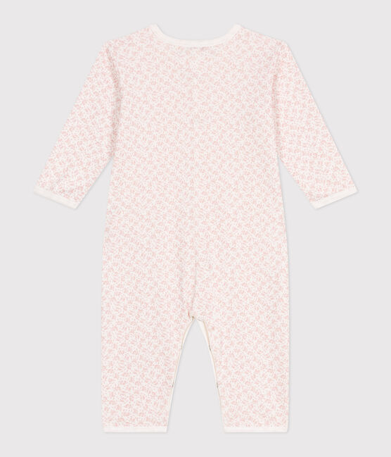 Pijama de algodón sin pies con flores para bebé MARSHMALLOW/ PANTY