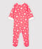 Pijama enterizo con cremallera de estrellas de algodón de bebé rosa PEACHY/blanco MARSHMALLOW