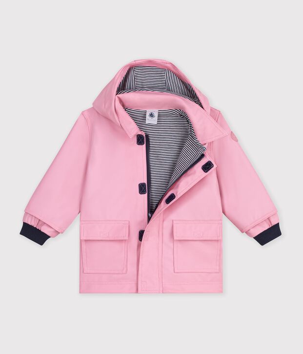 Chubasquero liso ic&oacute;nico para beb&eacute; rosa