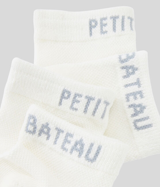 Juego de 2 pares de calcetines para niño blanco MARSHMALLOW