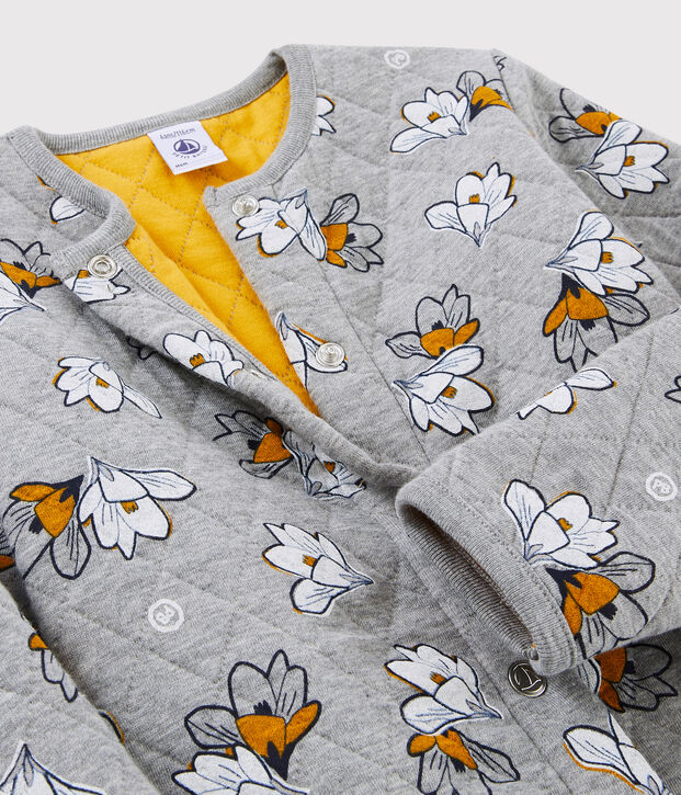 C&aacute;rdigan de tela t&uacute;bica para ni&ntilde;a gris/multicolor