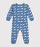 Pijama sin pies de algodón con estampado de ballena para bebé azul BEACH/ MARSHMALLOW