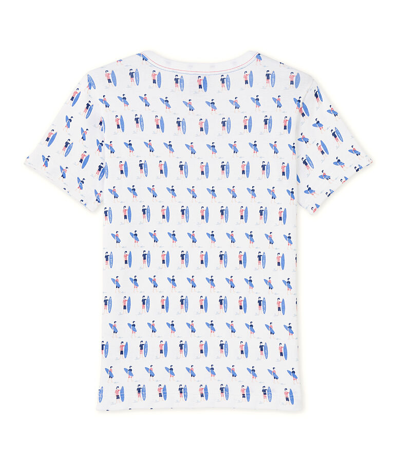 Camiseta estampada para ni&ntilde;o blanco/azul