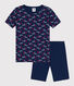 Pijama corto ajustado de algodón de niño/niña