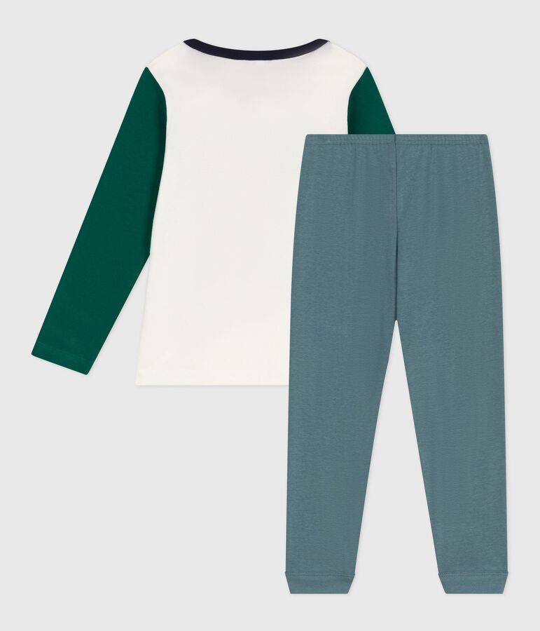 Pijama infantil de algod&oacute;n bicolor azul/multicolor
