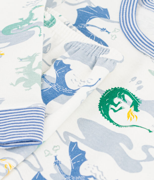 Pijama infantil muy ajustado de algod&oacute;n con estampado blanco/multicolor