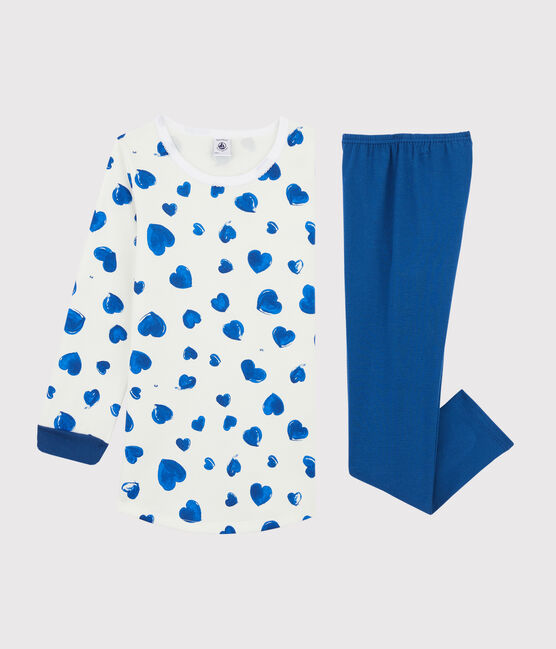 Camisón con corazones de felpa con «leggings» para niña pequeña blanco MARSHMALLOW/blanco MULTICO