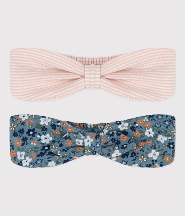 Juego de 2 diademas con flores de beb&eacute; multicolor
