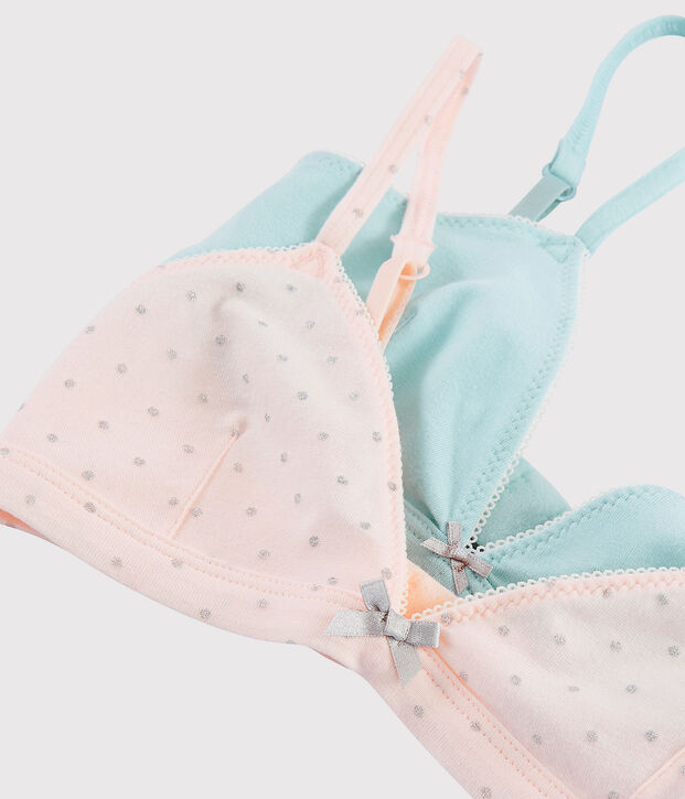 Juego de 2 sujetadores con brillo de ni&ntilde;a multicolor