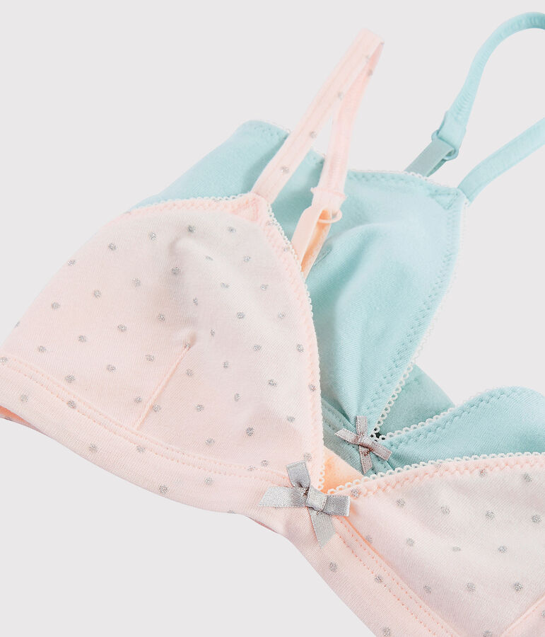 Juego de 2 sujetadores con brillo de ni&ntilde;a multicolor