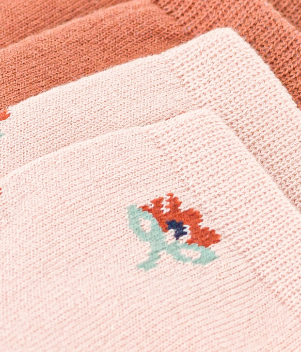 Juego de 2 pares de calcetines con flores de beb&eacute; multicolor