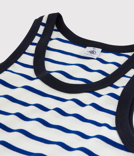 Camiseta de tirantes emblemática de algodón de mujer blanco MARSHMALLOW/azul SURF