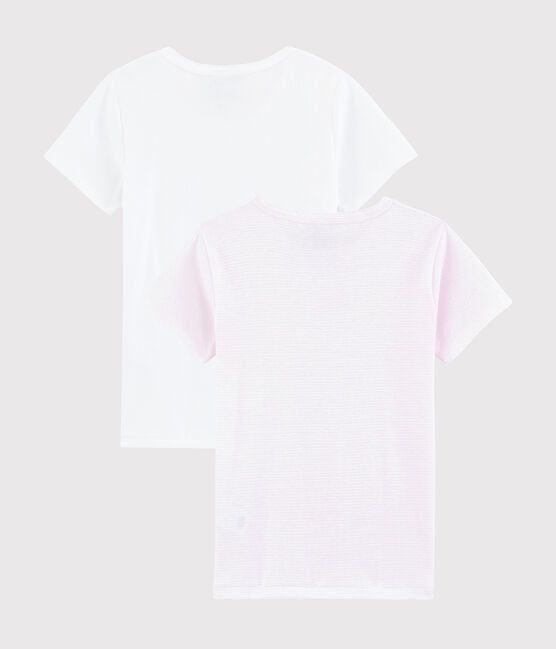 Juego de 2 camisetas de manga corta de milrayas rosas de punto para niña pequeña variante 1
