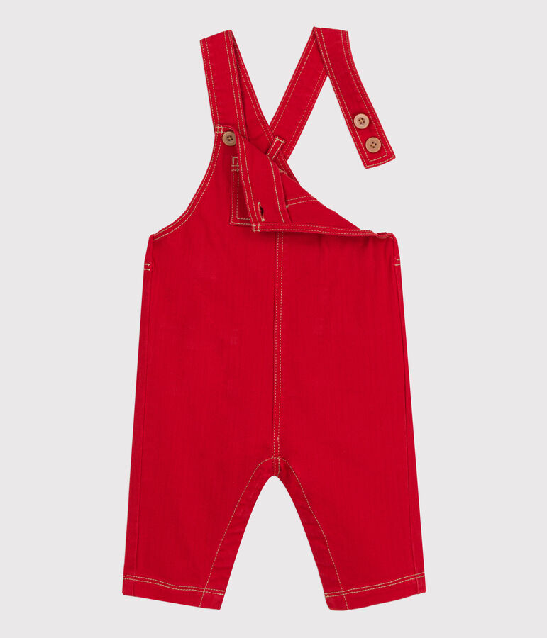 Peto largo de tejido denim para beb&eacute; rojo