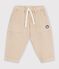 Pantal&oacute;n cargo liso de algod&oacute;n con insignia para beb&eacute; beige