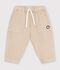 Pantal&oacute;n cargo liso de algod&oacute;n con insignia para beb&eacute; beige
