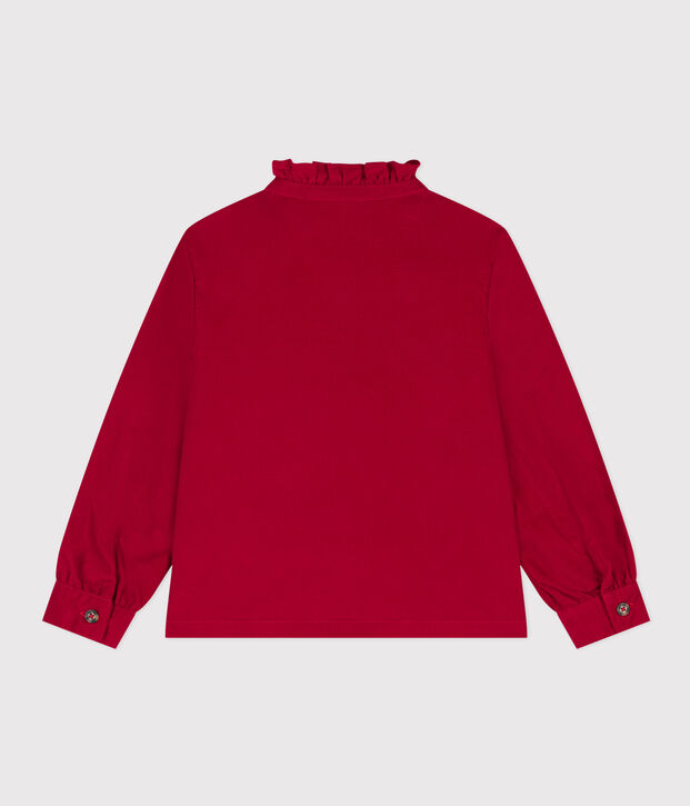 Blusa de terciopelo fino de ni&ntilde;a rojo