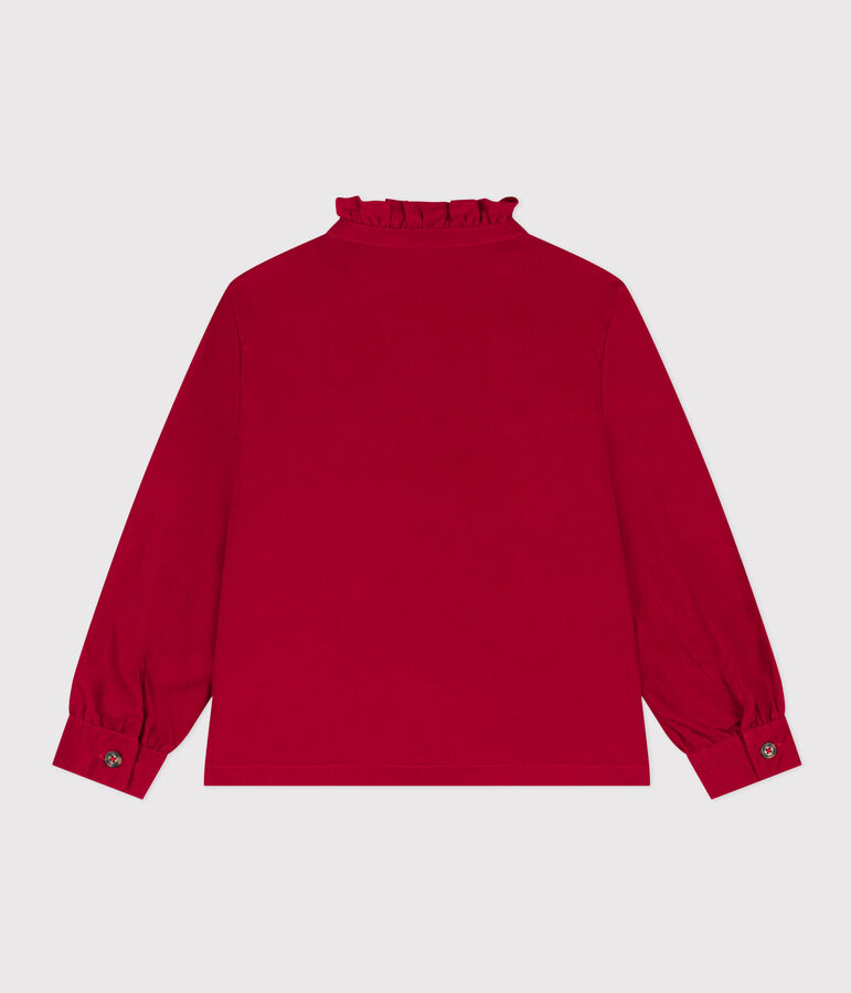 Blusa de terciopelo fino de ni&ntilde;a rojo