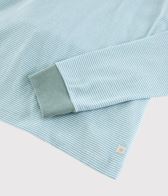 Pijama de rayas azules de punto unisex azul TIKI/blanco MARSHMALLOW