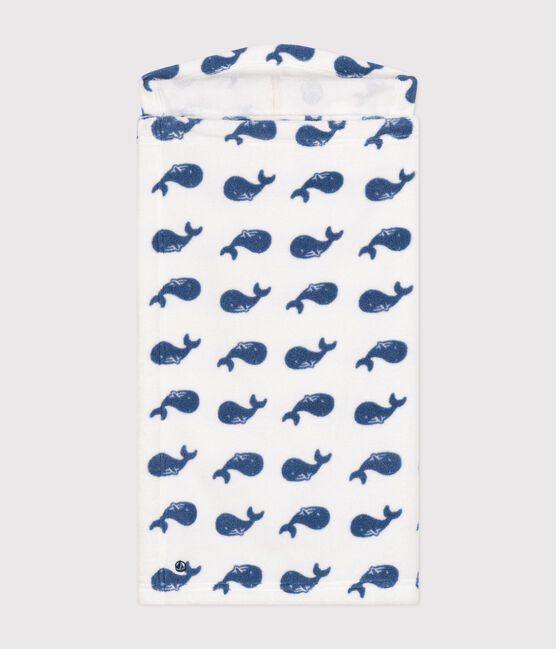 Capa de baño de rizo con estampado de ballena para bebé MARSHMALLOW/ BEACH
