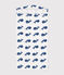 Capa de baño de rizo con estampado de ballena para bebé MARSHMALLOW/ BEACH