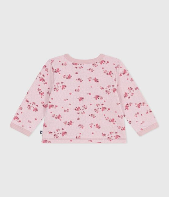 Cárdigan de algodón con estampado de flores para bebé rosa JOLI/blanco MULTICO