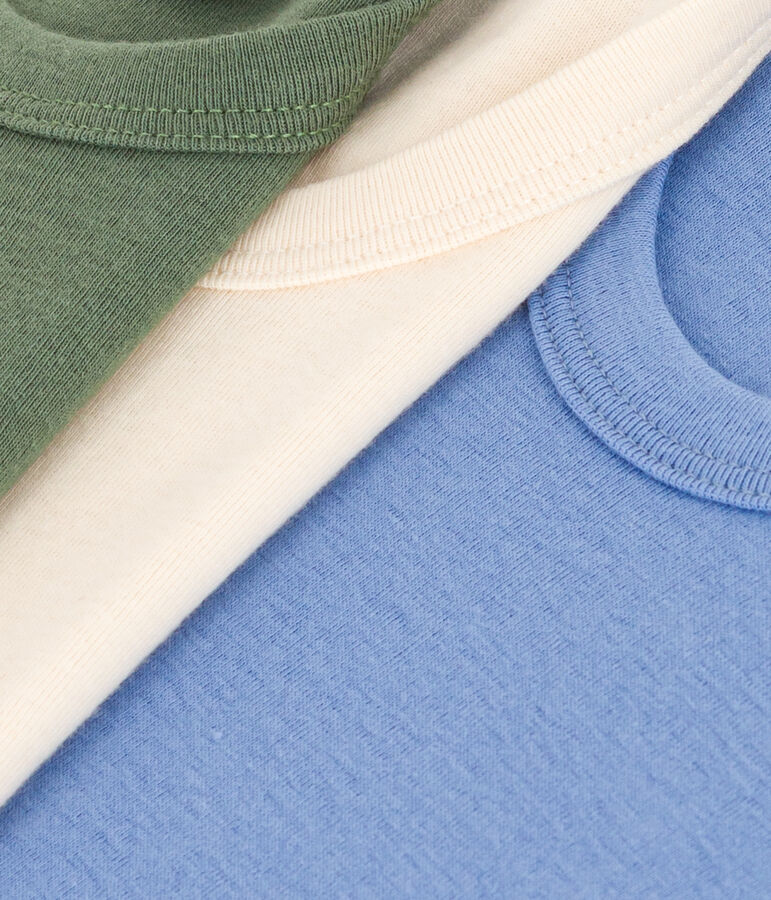 Juego de 3 camisetas infantiles lisas de algod&oacute;n sin mangas multicolor