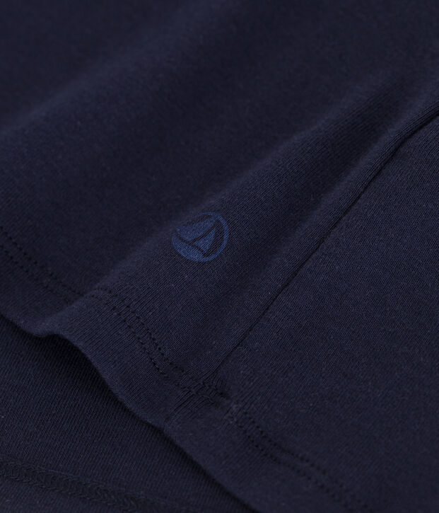 Camiseta lisa Ic&oacute;nica de algod&oacute;n con punto cocotte para mujer azul