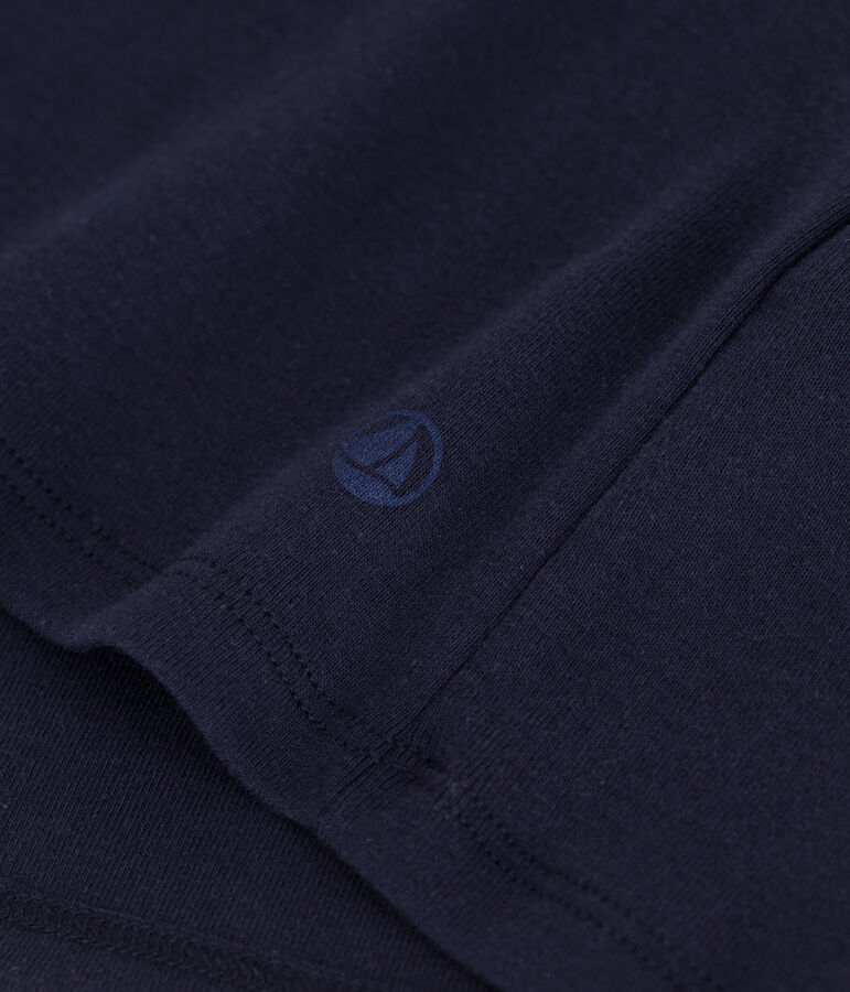 Camiseta lisa Ic&oacute;nica de algod&oacute;n con punto cocotte para mujer azul