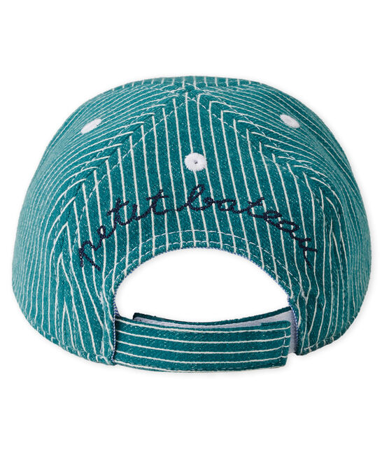 Gorra de rayas para bebé niño verde OLIVIER/blanco MARSHMALLOW