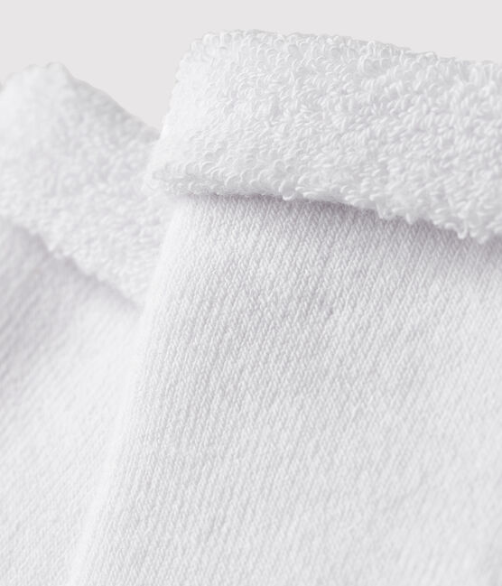 Calcetines blancos de bebé de rizo blanco ECUME