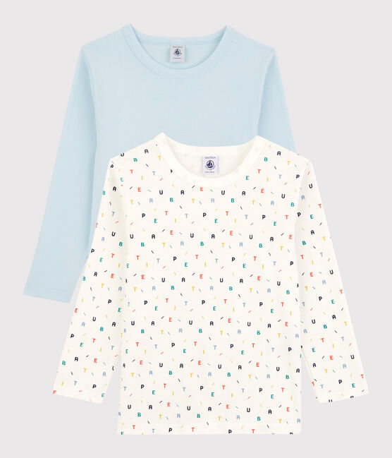 Juego de 2 camisetas de manga larga de niño de algodón orgánico variante 1