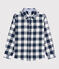 Camisa a cuadros de niño azul SMOKING/blanco MARSHMALLOW