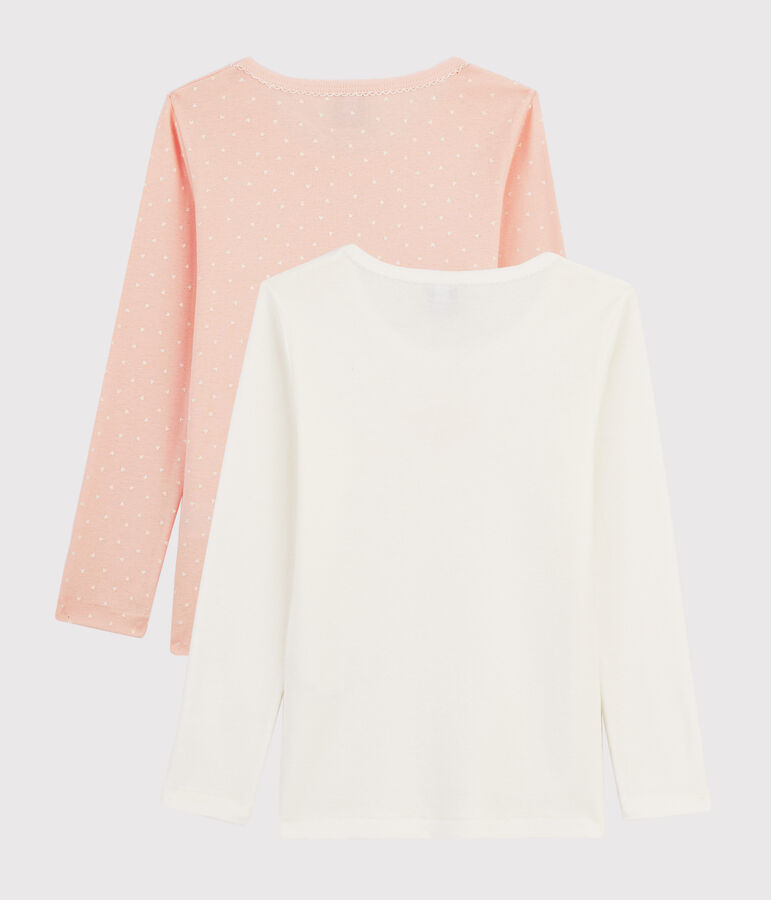 Juego de 2 camisetas de manga larga de ni&ntilde;a peque&ntilde;a multicolor