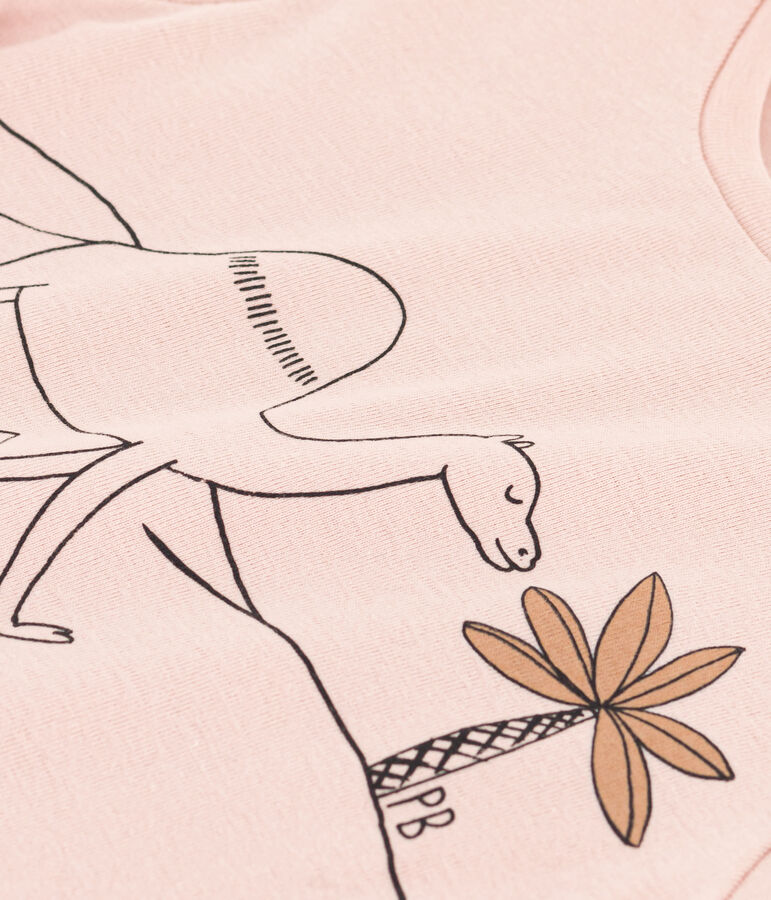 Camiseta estampada de algod&oacute;n para ni&ntilde;a rosa