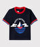 Camiseta de manga corta de algodón de bebé niño azul SMOKING