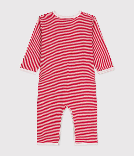 Pijamas de bebé de manga larga sin pies de algodón rojo CORRIDA/blanco MARSHMALLOW
