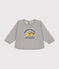 Sudadera Monsieur Madame de muletón de bebé gris CHATON CHINE