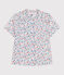 Blusa infantil de manga corta de algodón con flores blanco MARSHMALLOW/blanco MULTICO