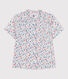 Blusa infantil de manga corta de algodón con flores