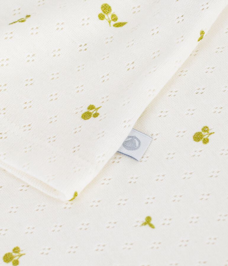 Camiseta infantil de algod&oacute;n de manga corta con estampado de flores verde/verde